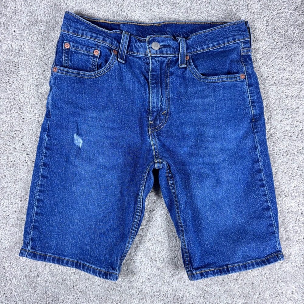 Levi Strauss Co 405 Mens Blue Denim Shorts‎ W29 L10 Distressed